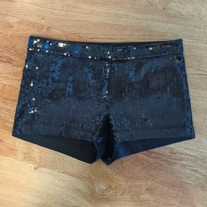 Express Women's Black Sequin Mini Cotton Stretch Shorts size 4